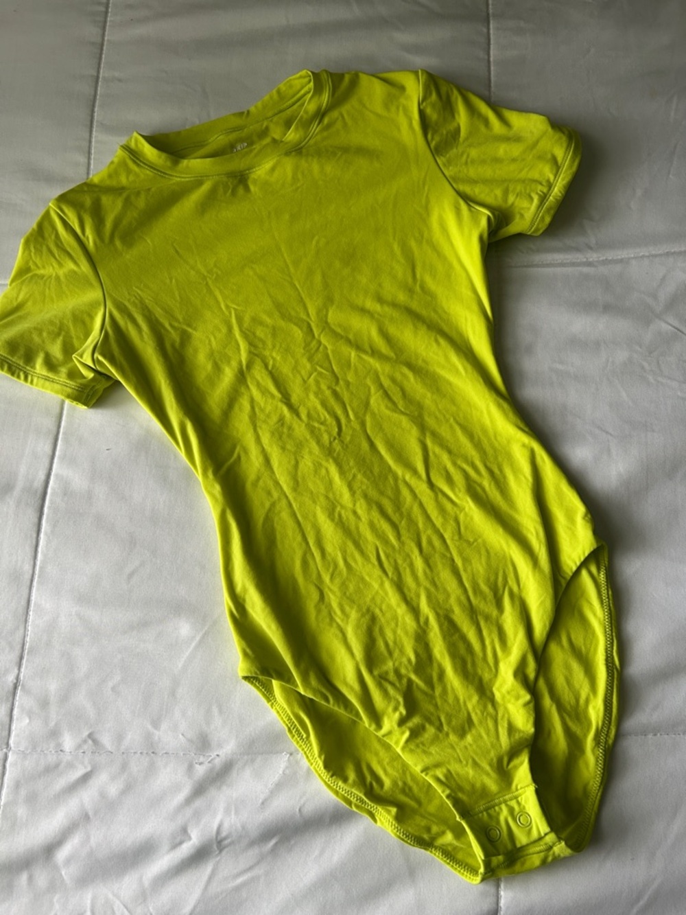 SKIMS Neon Yellow Short-Sleeve Bodysuit